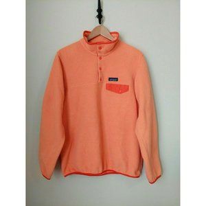Patagonia Synchilla 1/4 Snap Fleece Jacket in Tangerine Orange EUC
